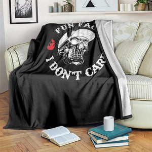 Fun Fact I Dont Care Skull Throw Blanket Edgy Sarcastic Attitude TS02 Print Your Wear