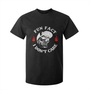 Fun Fact I Dont Care Skull T Shirt For Kid Edgy Sarcastic Attitude TS02 Black Print Your Wear
