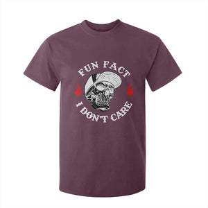 Fun Fact I Dont Care Skull T Shirt For Kid Edgy Sarcastic Attitude TS02 Maroon Print Your Wear