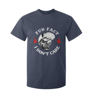 Fun Fact I Dont Care Skull T Shirt For Kid Edgy Sarcastic Attitude TS02 Navy Print Your Wear