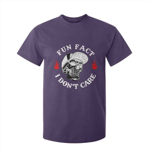 Fun Fact I Dont Care Skull T Shirt For Kid Edgy Sarcastic Attitude TS02 Purple Print Your Wear