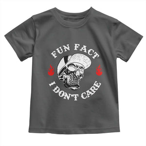 Fun Fact I Dont Care Skull Toddler T Shirt Edgy Sarcastic Attitude TS02 Dark Heather Print Your Wear