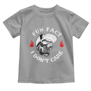 Fun Fact I Dont Care Skull Toddler T Shirt Edgy Sarcastic Attitude TS02 Sport Gray Print Your Wear