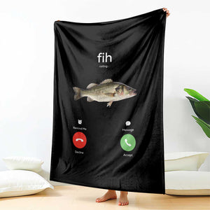 Fih Calling Funny Fish Throw Blanket Fishing Lover Hilarious Phone Call Parody TS02 Print Your Wear