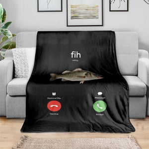 Fih Calling Funny Fish Throw Blanket Fishing Lover Hilarious Phone Call Parody TS02 Print Your Wear