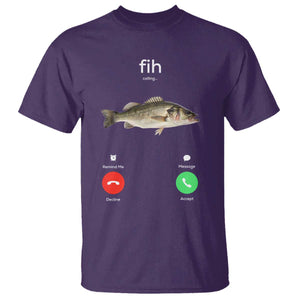 Fih Calling Funny Fish T Shirt Fishing Lover Hilarious Phone Call Parody TS02 Purple Print Your Wear