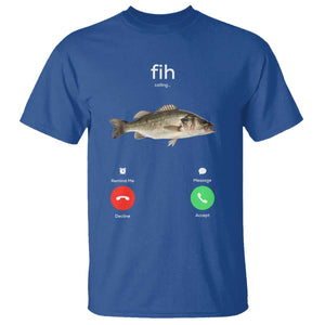 Fih Calling Funny Fish T Shirt Fishing Lover Hilarious Phone Call Parody TS02 Royal Blue Print Your Wear