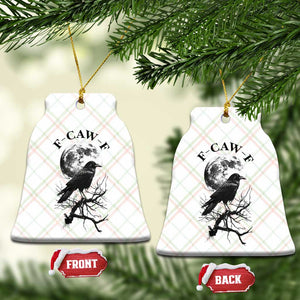 Funny Crow F Caw F Ceramic Ornament Gothic Raven and Moon TS02 Print Your Wear