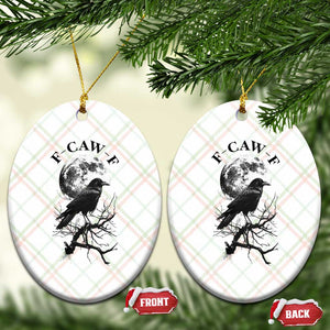 Funny Crow F Caw F Ceramic Ornament Gothic Raven and Moon TS02 Print Your Wear