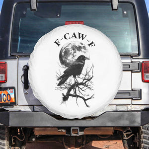 Funny Crow F Caw F Spare Tire Cover Gothic Raven and Moon TS02 No hole White Print Your Wear