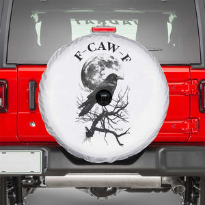 Funny Crow F Caw F Spare Tire Cover Gothic Raven and Moon TS02 White Print Your Wear