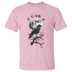Funny Crow F Caw F T Shirt Gothic Raven and Moon TS02 Light Pink Print Your Wear