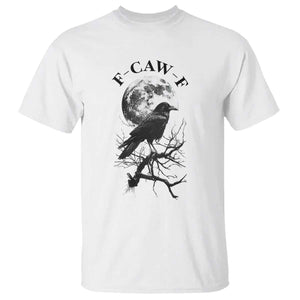 Funny Crow F Caw F T Shirt Gothic Raven and Moon TS02 White Print Your Wear