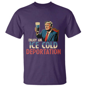 Enjoy An Ice Cold Glass Of Deportation T Shirt Trump Conservative Political Humor Patriotic TS02 Purple Print Your Wear