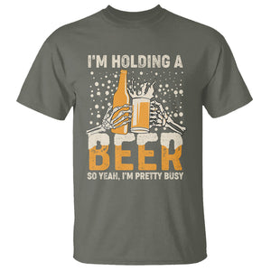 Funny Drinking T Shirt I'm Holding A Beer So Yeah I'm Pretty Busy Funny Beer Lover TS02 Printyourwear
