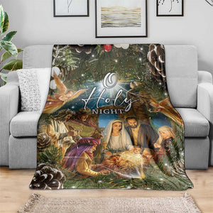 O Holy Night Nativity Scene Throw Blanket Christian Christmas Angels and Baby Jesus TS02 Print Your Wear