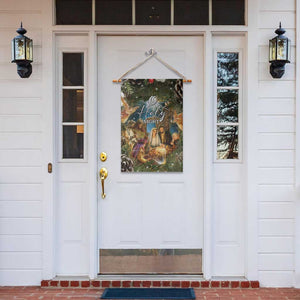 O Holy Night Nativity Scene Garden Flag Christian Christmas Angels and Baby Jesus TS02 Print Your Wear
