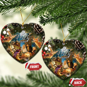 O Holy Night Nativity Scene Christmas Ceramic Ornament Christian Christmas Angels and Baby Jesus TS02 Heart Christmas Print Your Wear