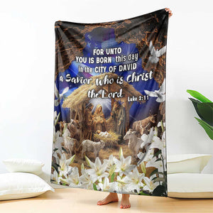 Luke 2:11 Bible Verse Nativity Throw Blanket Religious Christmas Holy Family Scripture TS02 Print Your Wear