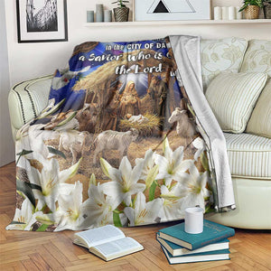 Luke 2:11 Bible Verse Nativity Throw Blanket Religious Christmas Holy Family Scripture TS02 Print Your Wear