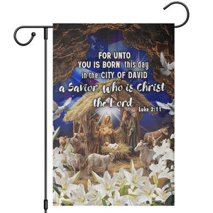 Luke 2:11 Bible Verse Nativity Garden Flag Religious Christmas Holy Family Scripture TS02 Christmas Print Your Wear
