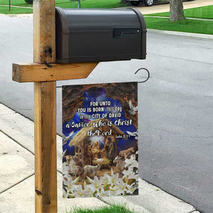 Luke 2:11 Bible Verse Nativity Garden Flag Religious Christmas Holy Family Scripture TS02 Print Your Wear