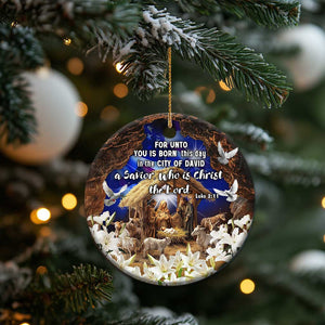 Luke 2:11 Bible Verse Nativity Christmas Ceramic Ornament Religious Christmas Holy Family Scripture TS02 Print Your Wear
