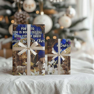 Luke 2:11 Bible Verse Nativity Wrapping Paper Roll Religious Christmas Holy Family Scripture TS02 Print Your Wear