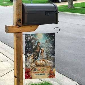 Jesus is the Reason for the Season Garden Flag Personalized Christian Christmas Nativity Scene Custom Family Name TS02 Print Your Wear