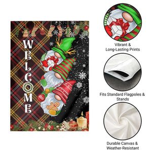 Christmas Gnome Welcome Garden Flag Cute Holiday Gnomes with Plaid and Candy Cane Winter TS02 Print Your Wear