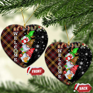 Christmas Gnome Welcome Christmas Ceramic Ornament Cute Holiday Gnomes with Plaid and Candy Cane Winter TS02 Heart Christmas Print Your Wear