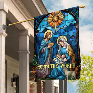 Joy to the World Stained Glass Nativity Scene Garden Flag Christian Christmas Holy Family Star of Bethlehem TS02 Print Your Wear