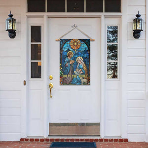 Joy to the World Stained Glass Nativity Scene Garden Flag Christian Christmas Holy Family Star of Bethlehem TS02 Print Your Wear