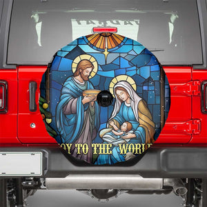 Joy to the World Stained Glass Nativity Scene Spare Tire Cover Christian Christmas Holy Family Star of Bethlehem TS02 Christmas Print Your Wear