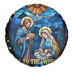 Joy to the World Stained Glass Nativity Scene Spare Tire Cover Christian Christmas Holy Family Star of Bethlehem TS02 Print Your Wear