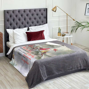 Cardinal Memorial Winter Christmas Throw Blanket Those We Love Dont Go Away Red and Yellow Cardinals TS02 Print Your Wear