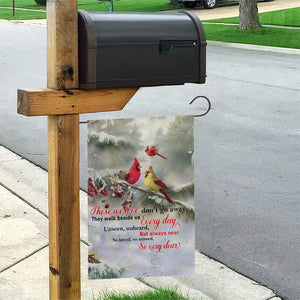 Cardinal Memorial Winter Christmas Garden Flag Those We Love Dont Go Away Red and Yellow Cardinals TS02 Print Your Wear