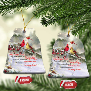 Cardinal Memorial Winter Christmas Christmas Ceramic Ornament Those We Love Dont Go Away Red and Yellow Cardinals TS02 Bell Flake Christmas Print Your Wear