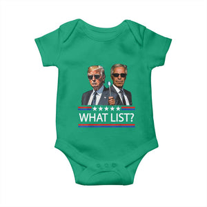 Funny Political Conspiracy Parody Baby Onesie What List Men in Black Meme TS02 Irish Green Print Your Wear