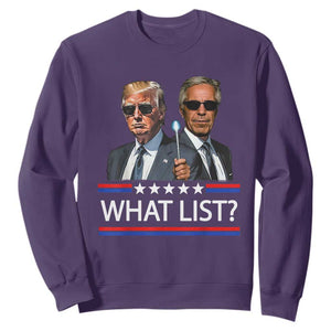Funny Political Conspiracy Parody Sweatshirt What List Men in Black Meme TS02 Purple Print Your Wear