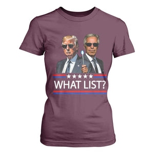 Funny Political Conspiracy Parody T Shirt For Women What List Men in Black Meme TS02 Maroon Print Your Wear