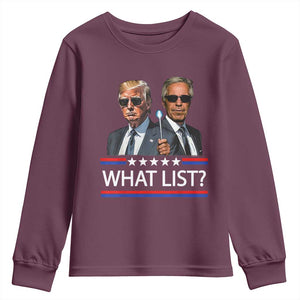 Funny Political Conspiracy Parody Youth Sweatshirt What List Men in Black Meme TS02 Maroon Print Your Wear