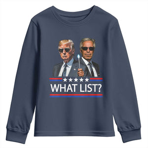 Funny Political Conspiracy Parody Youth Sweatshirt What List Men in Black Meme TS02 Navy Print Your Wear