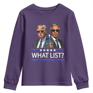 Funny Political Conspiracy Parody Youth Sweatshirt What List Men in Black Meme TS02 Purple Print Your Wear