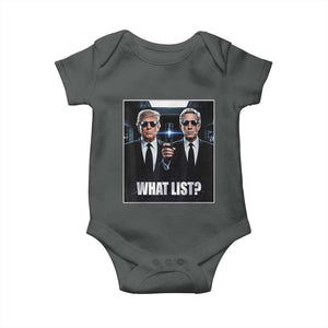 What List Dark Political Humor Baby Onesie Funny Political Conspiracy Parody TS02 Dark Heather Print Your Wear