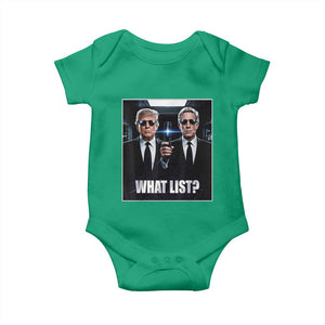 What List Dark Political Humor Baby Onesie Funny Political Conspiracy Parody TS02 Irish Green Print Your Wear