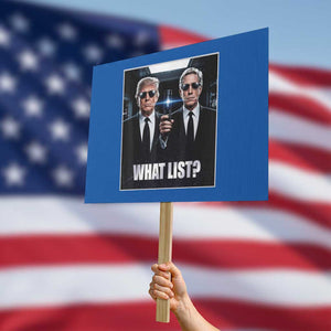 What List Dark Political Humor Protest Sign Funny Political Conspiracy Parody TS02 Horizontal 18" × 24" Blue Print Your Wear