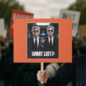 What List Dark Political Humor Protest Sign Funny Political Conspiracy Parody TS02 Horizontal 18" × 24" Orange Print Your Wear