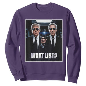 What List Dark Political Humor Sweatshirt Funny Political Conspiracy Parody TS02 Purple Print Your Wear