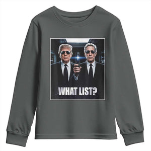 What List Dark Political Humor Youth Sweatshirt Funny Political Conspiracy Parody TS02 Dark Heather Print Your Wear